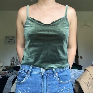 Green velvet top